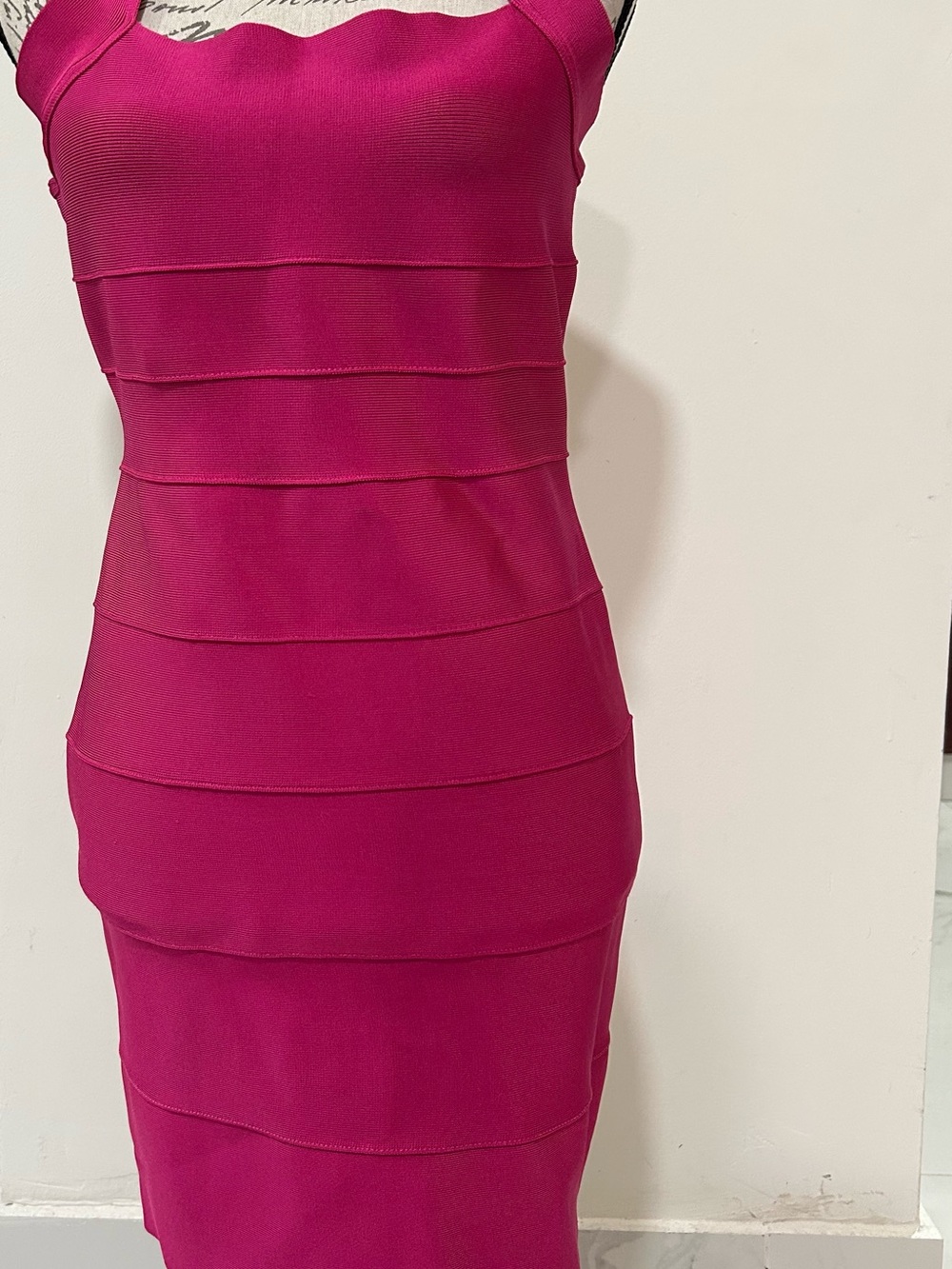 Forever 21 Fuchsia Tiered Bandage Midi Dress